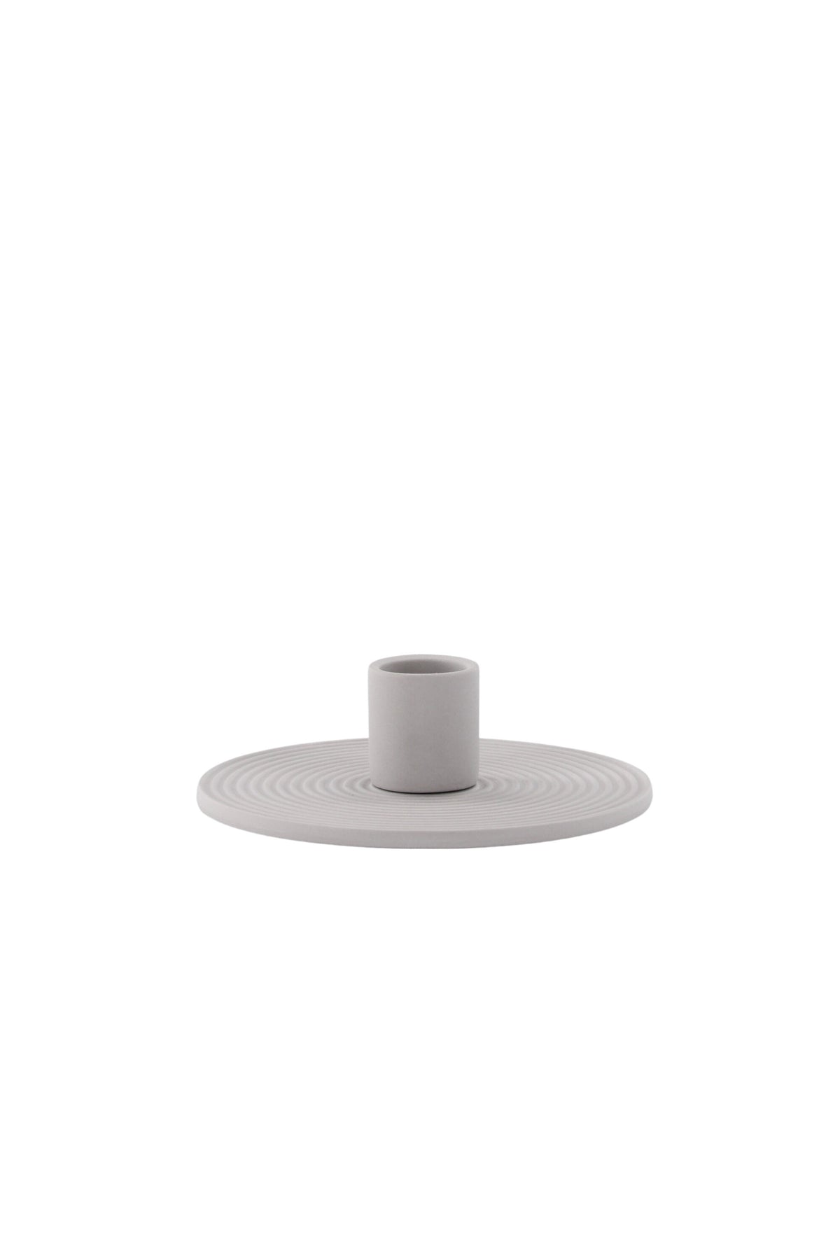 Ovaler Kerzenständer Dian aus grauem Ton, Venture Home, mit Platz für drei Kerzen, in kompakter Grösse D:12cm x H:4cm.