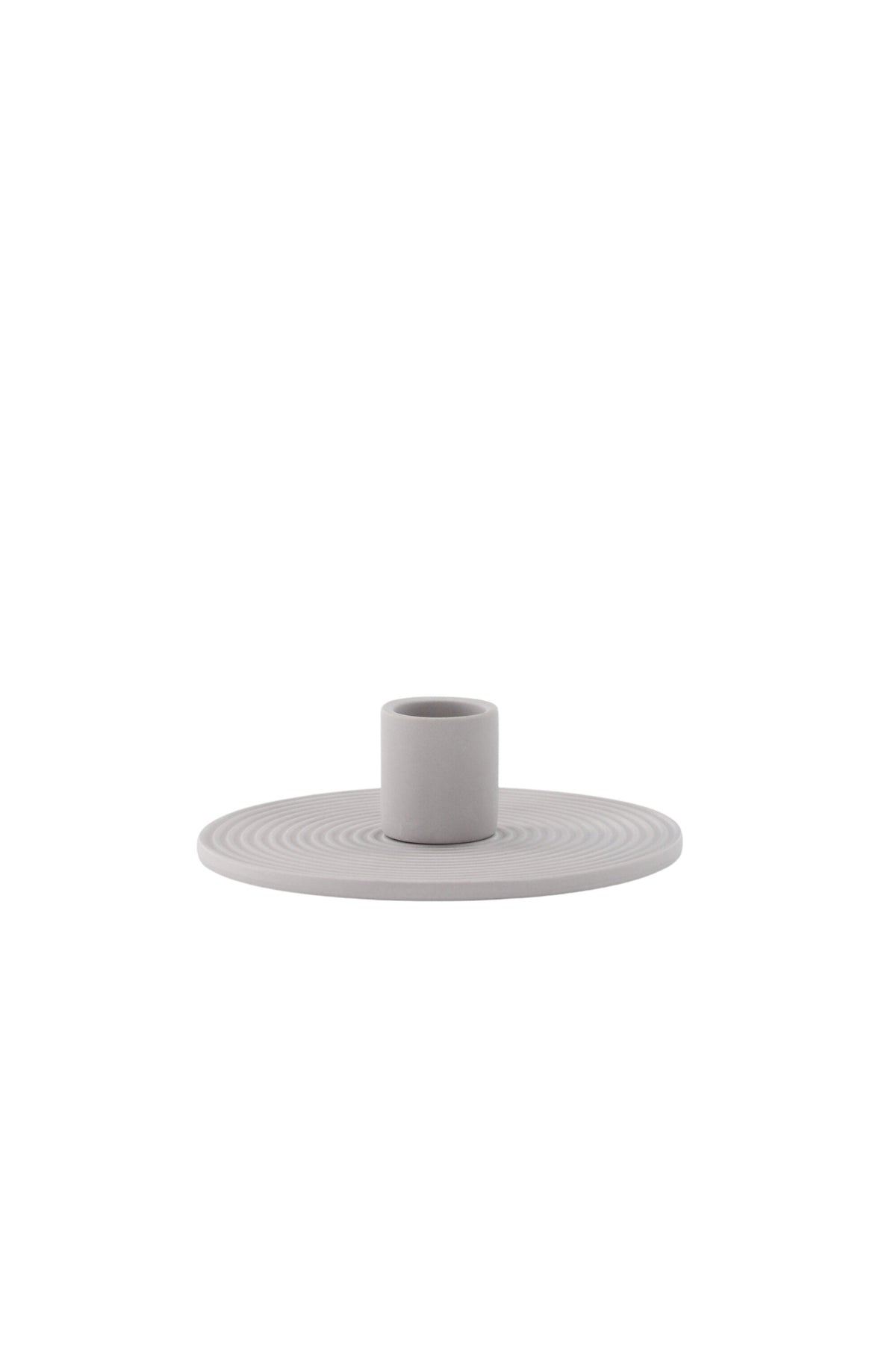 Ovaler Kerzenständer Dian aus grauem Ton, Venture Home, mit Platz für drei Kerzen, in kompakter Grösse D:12cm x H:4cm.