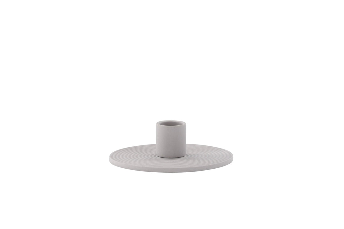 Ovaler Kerzenständer Dian aus grauem Ton, Venture Home, mit Platz für drei Kerzen, in kompakter Grösse D:12cm x H:4cm.