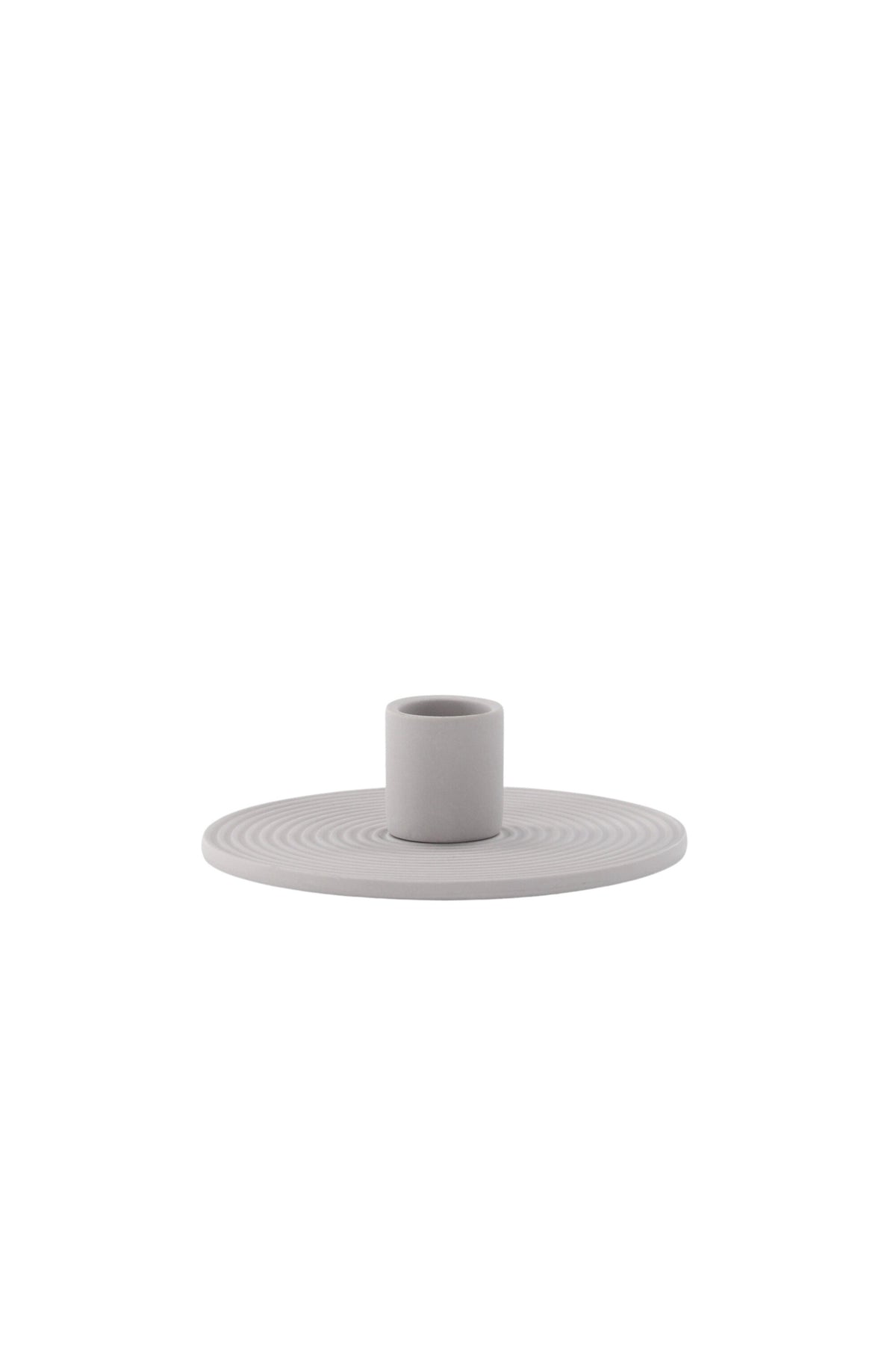 Ovaler Kerzenständer Dian aus grauem Ton, Venture Home, mit Platz für drei Kerzen, in kompakter Grösse D:12cm x H:4cm.
