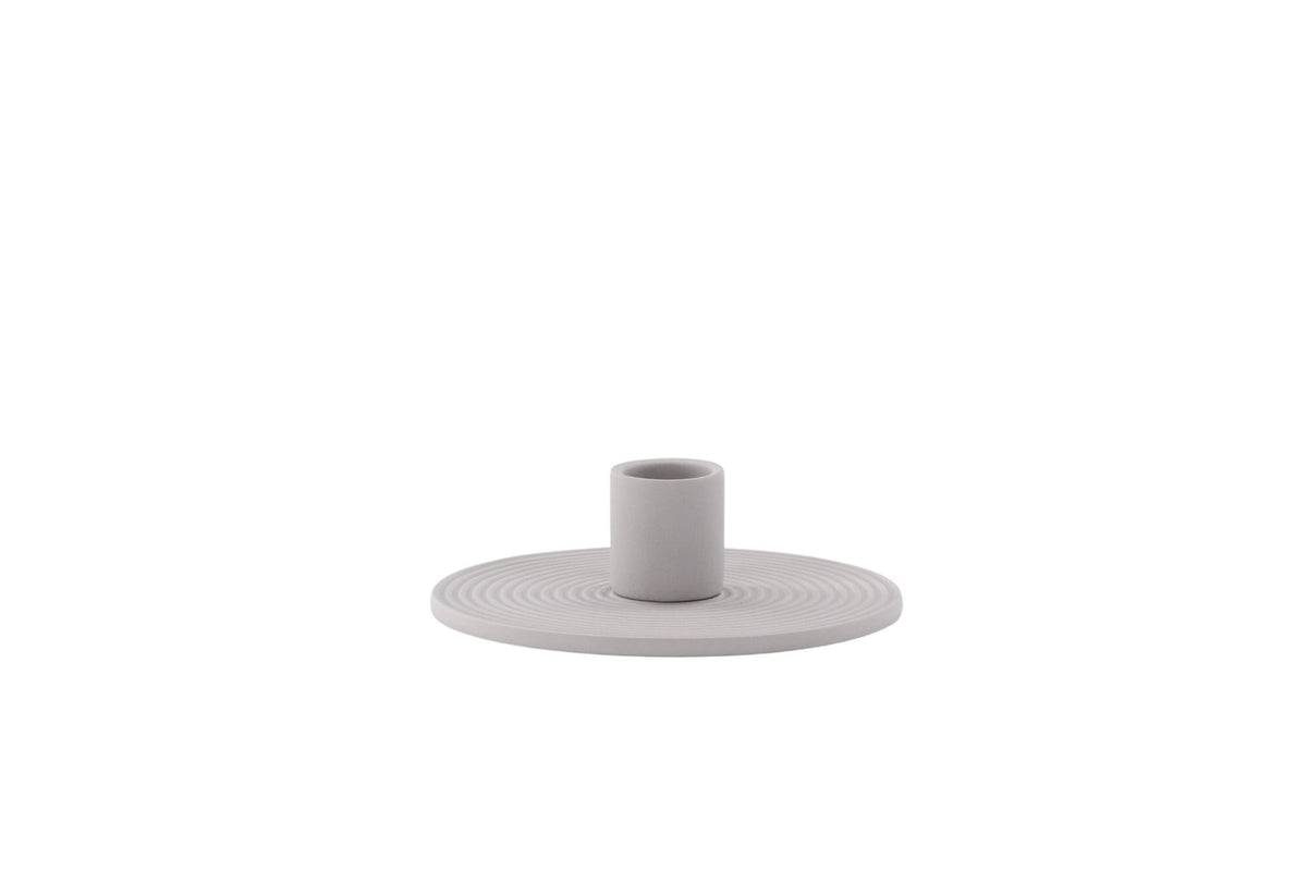 Ovaler Kerzenständer Dian aus grauem Ton, Venture Home, mit Platz für drei Kerzen, in kompakter Grösse D:12cm x H:4cm.