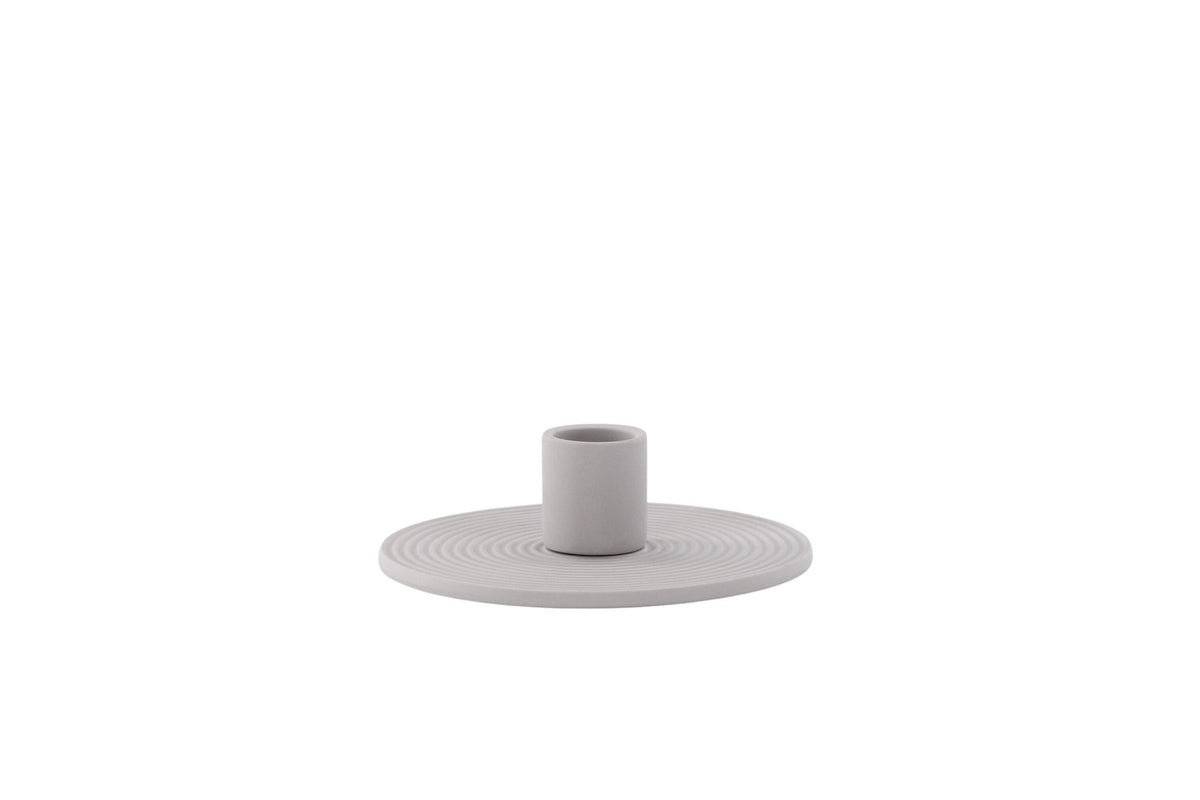 Ovaler Kerzenständer Dian aus grauem Ton, Venture Home, mit Platz für drei Kerzen, in kompakter Grösse D:12cm x H:4cm.