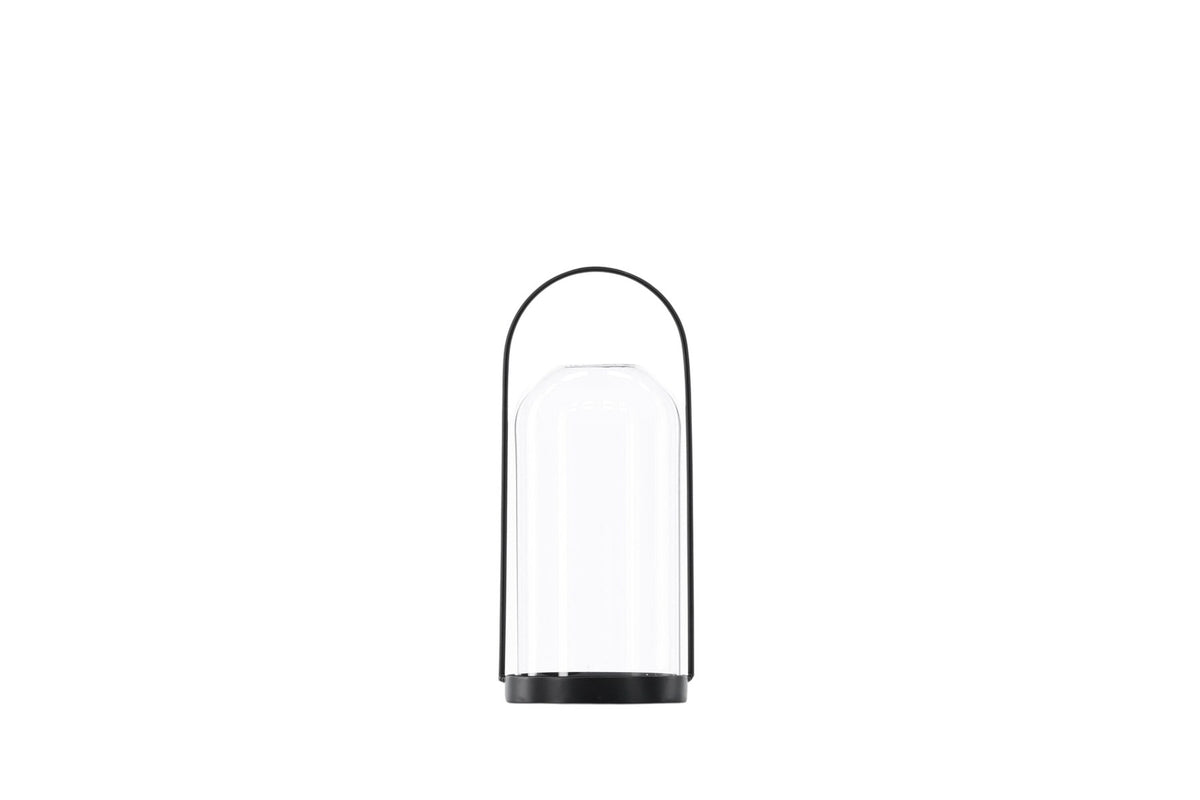 Teelichthalter Flora aus Glas in Schwarz und Klar, rund geformt, Grösse D 22 cm x H 14 cm, Marke Venture Home.