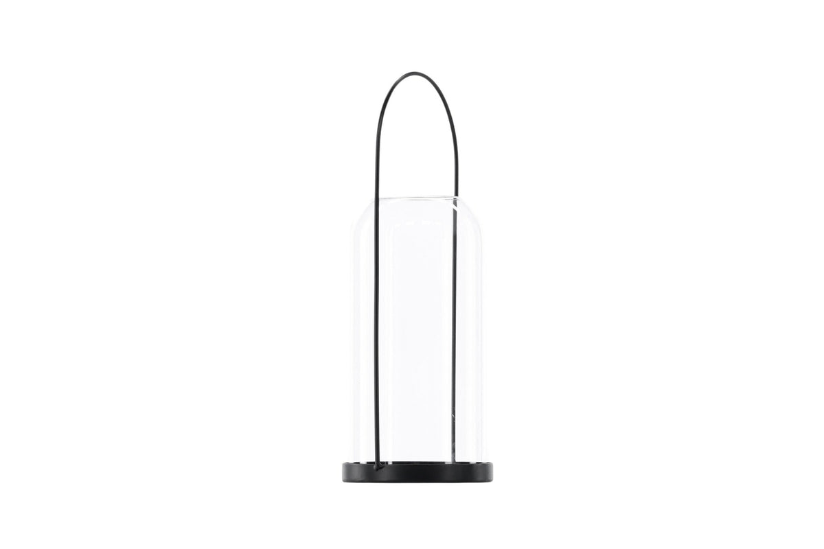 Teelichthalter Flora aus Glas in Schwarz und Klar, rund geformt, Grösse D 22 cm x H 14 cm, Marke Venture Home.