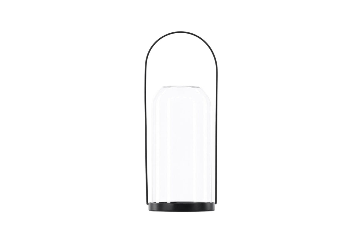 Teelichthalter Flora aus Glas in Schwarz und Klar, rund geformt, Grösse D 22 cm x H 14 cm, Marke Venture Home.
