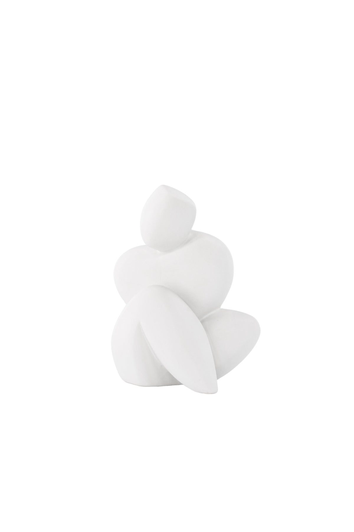 Weisse Skulptur Floda aus Steinzeug von Venture Home, schlichte, figürliche Form, ca. 14 cm hoch, als Deko oder Buchstütze nutzbar.