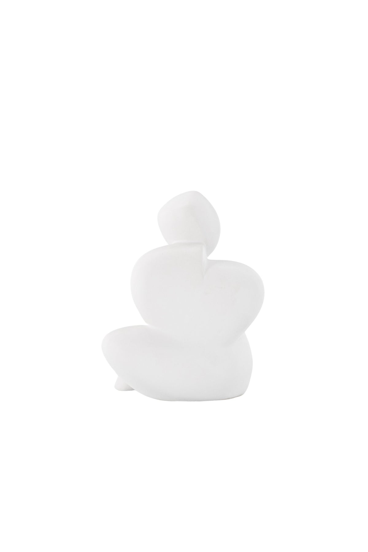Weisse Skulptur Floda aus Steinzeug von Venture Home, schlichte, figürliche Form, ca. 14 cm hoch, als Deko oder Buchstütze nutzbar.