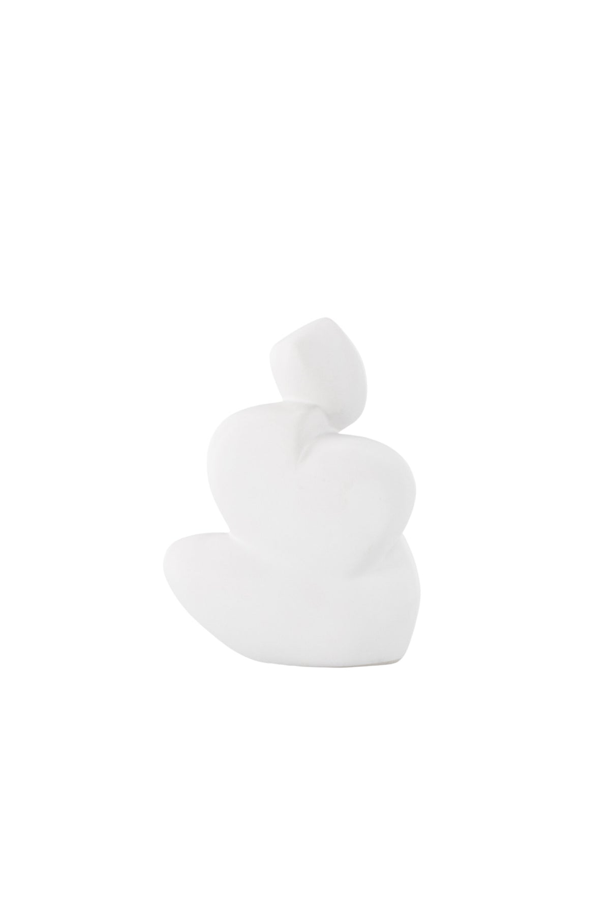 Weisse Skulptur Floda aus Steinzeug von Venture Home, schlichte, figürliche Form, ca. 14 cm hoch, als Deko oder Buchstütze nutzbar.