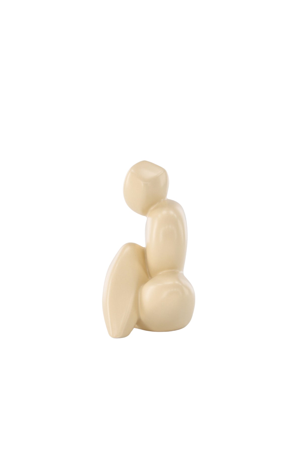 Weisse Skulptur Floda aus Steinzeug von Venture Home, schlichte, figürliche Form, ca. 14 cm hoch, als Deko oder Buchstütze nutzbar.