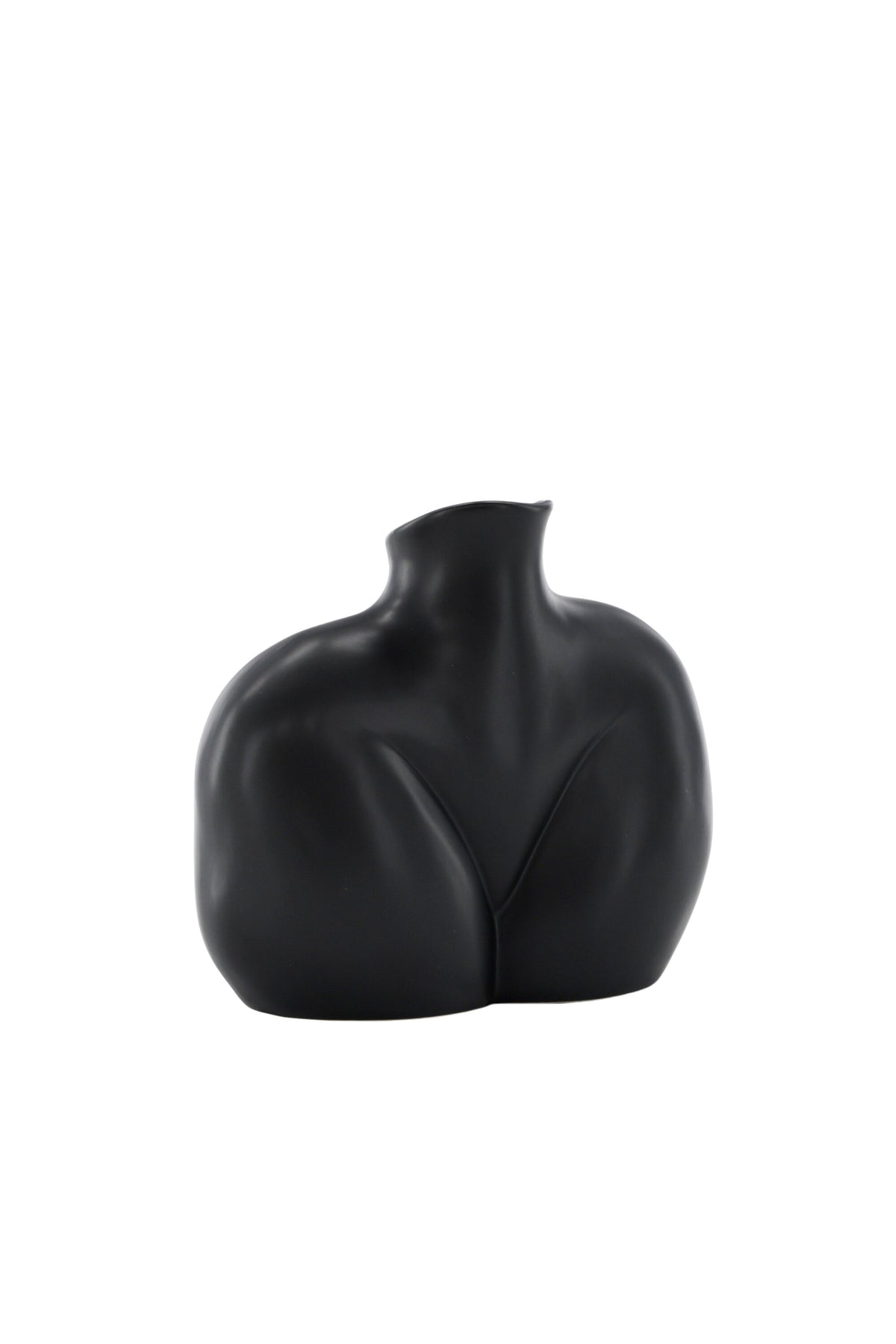 Cremefarbene Harvey Vase aus Steinzeug von Venture Home mit geschwungener, an die weibliche Form angelehnter Silhouette.