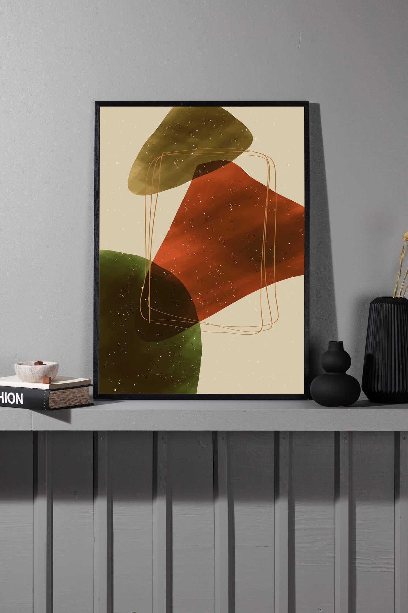 Das Canyon Poster von Venture Home: Abstrakte Kunst in warmen Erdtönen, mit Spritzeffekt, 21x30 cm, für jeden Raum geeignet.