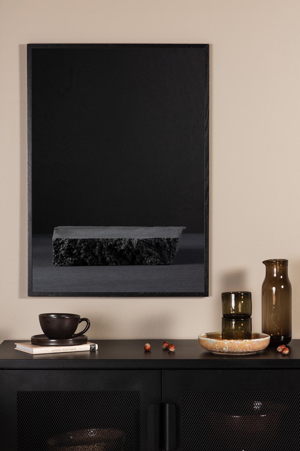 Black Rock Poster in Schwarz präsentiert im Onlineshop von KAQTU Design AG. Bild ist von Venture Home