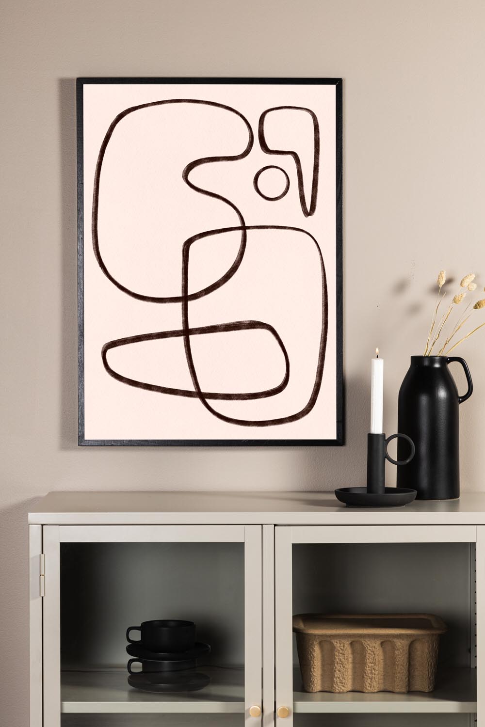 Line Art Poster in Weiss präsentiert im Onlineshop von KAQTU Design AG. Bild ist von Venture Home