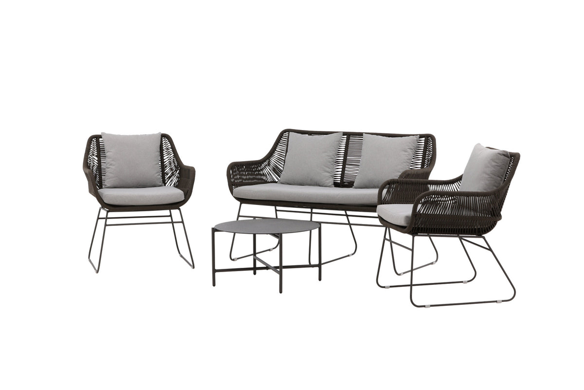 Davao Conversation Set in Grau/Braun/Dunkelgrau präsentiert im Onlineshop von KAQTU Design AG. Loungeset ist von Venture Home
