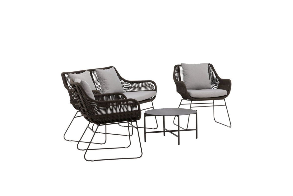 Davao Conversation Set in Grau/Braun/Dunkelgrau präsentiert im Onlineshop von KAQTU Design AG. Loungeset ist von Venture Home