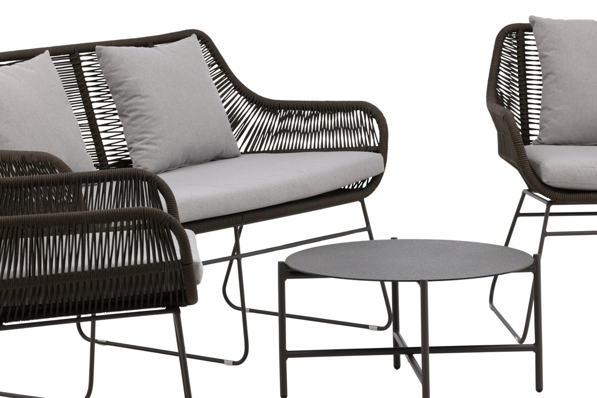 Davao Conversation Set in Grau/Braun/Dunkelgrau präsentiert im Onlineshop von KAQTU Design AG. Loungeset ist von Venture Home