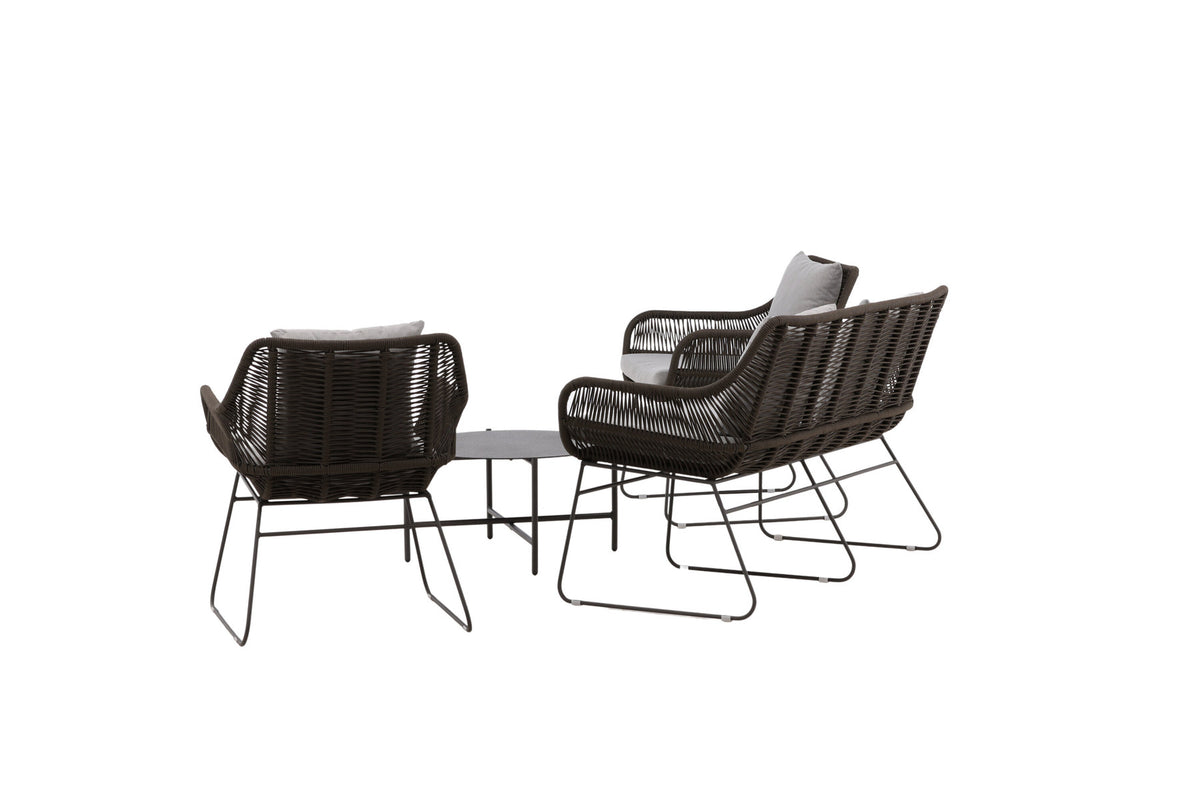 Davao Conversation Set in Grau/Braun/Dunkelgrau präsentiert im Onlineshop von KAQTU Design AG. Loungeset ist von Venture Home