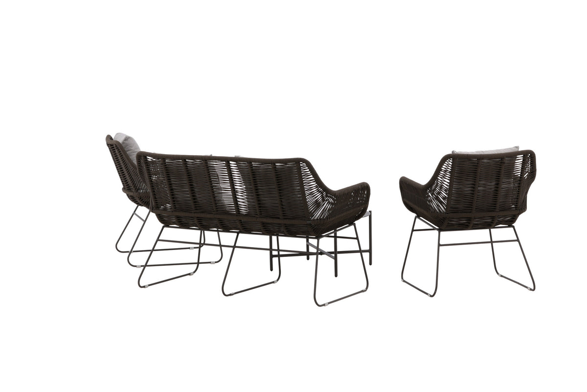 Davao Conversation Set in Grau/Braun/Dunkelgrau präsentiert im Onlineshop von KAQTU Design AG. Loungeset ist von Venture Home