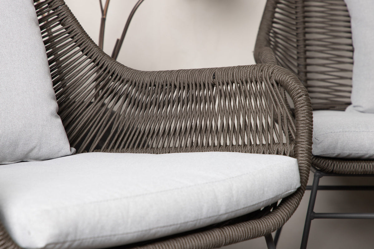 Davao Conversation Set in Grau/Braun/Dunkelgrau präsentiert im Onlineshop von KAQTU Design AG. Loungeset ist von Venture Home
