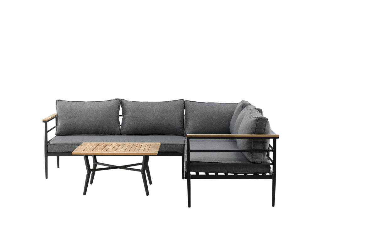 Mexiko Ecksofa Outdoorset 80cm in Schwarz präsentiert im Onlineshop von KAQTU Design AG. Loungeset ist von Venture Home