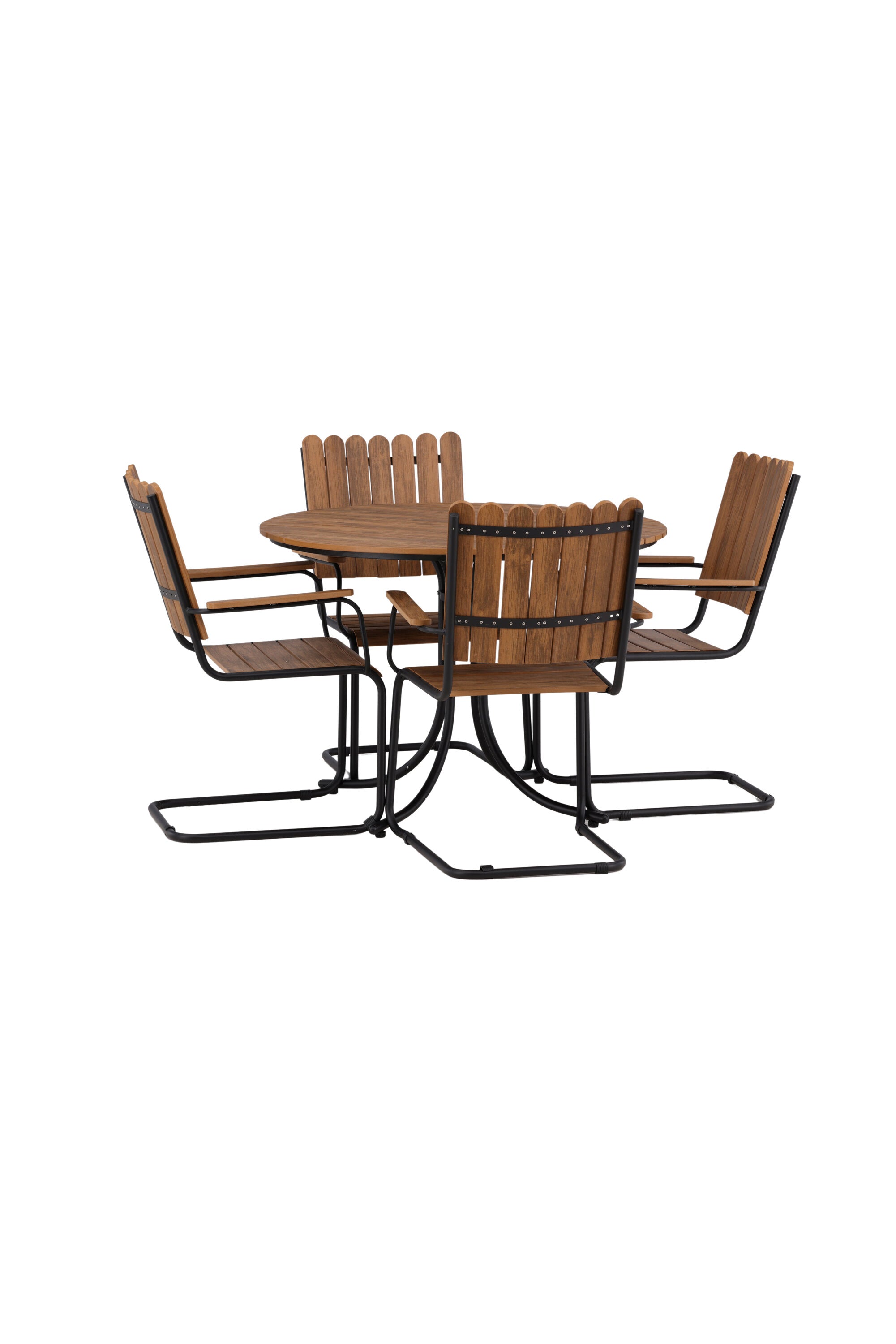 Holmsund Outdoor-Tischset ⌀100cm/4St. in Natur präsentiert im Onlineshop von KAQTU Design AG. Gartentischset ist von Venture Home