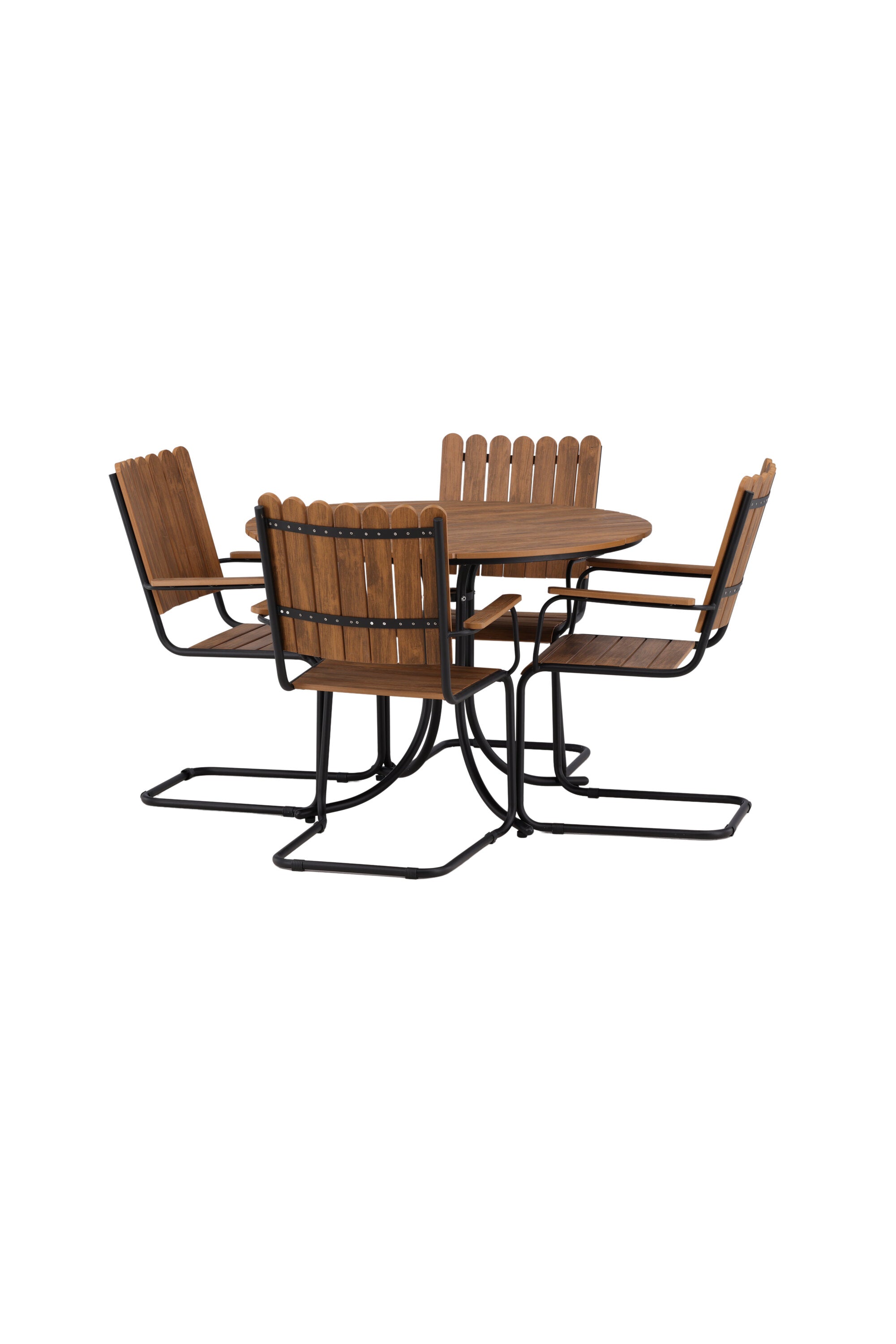 Holmsund Outdoor-Tischset ⌀100cm/4St. in Natur präsentiert im Onlineshop von KAQTU Design AG. Gartentischset ist von Venture Home