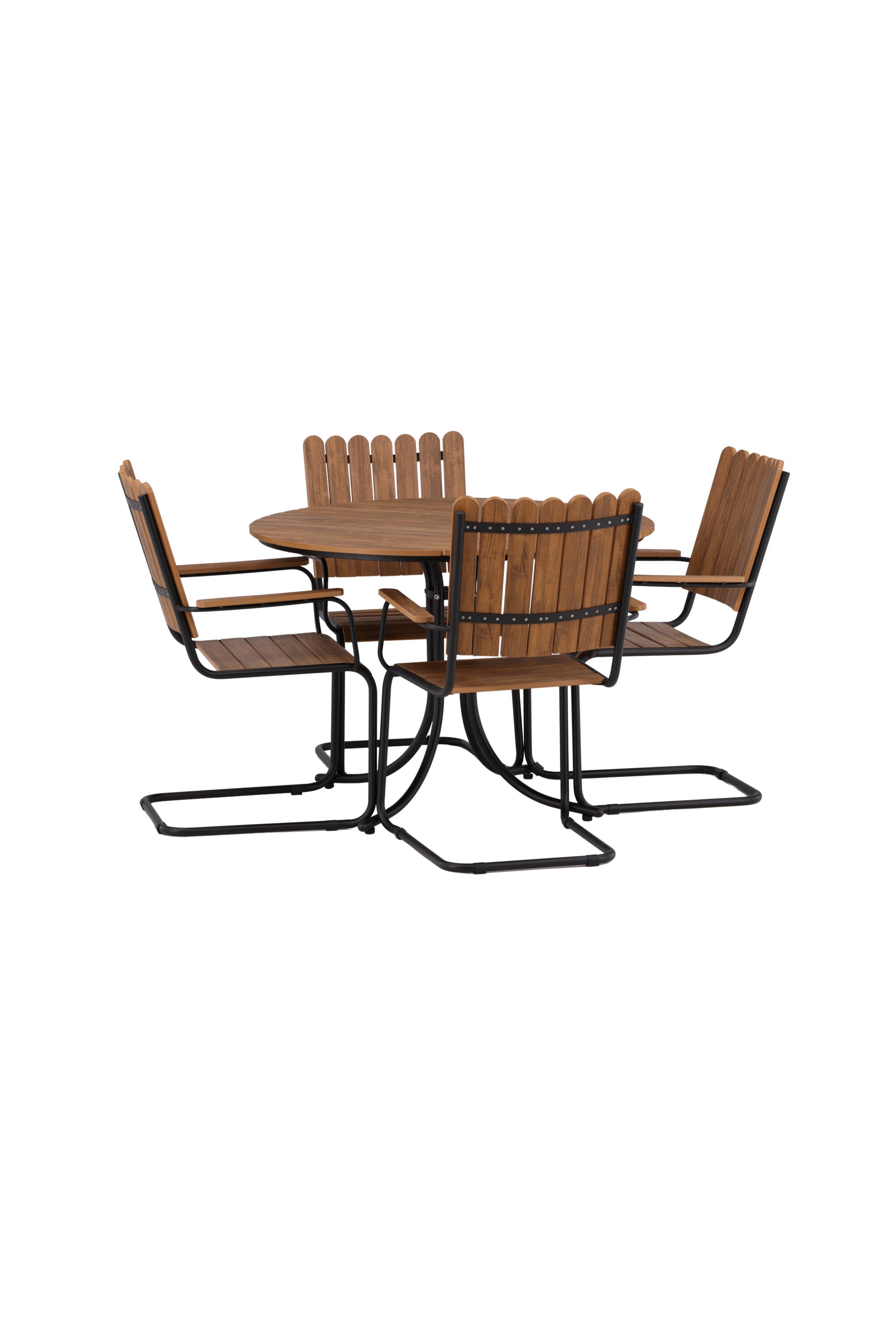 Holmsund Outdoor-Tischset ⌀100cm/4St. in Natur präsentiert im Onlineshop von KAQTU Design AG. Gartentischset ist von Venture Home