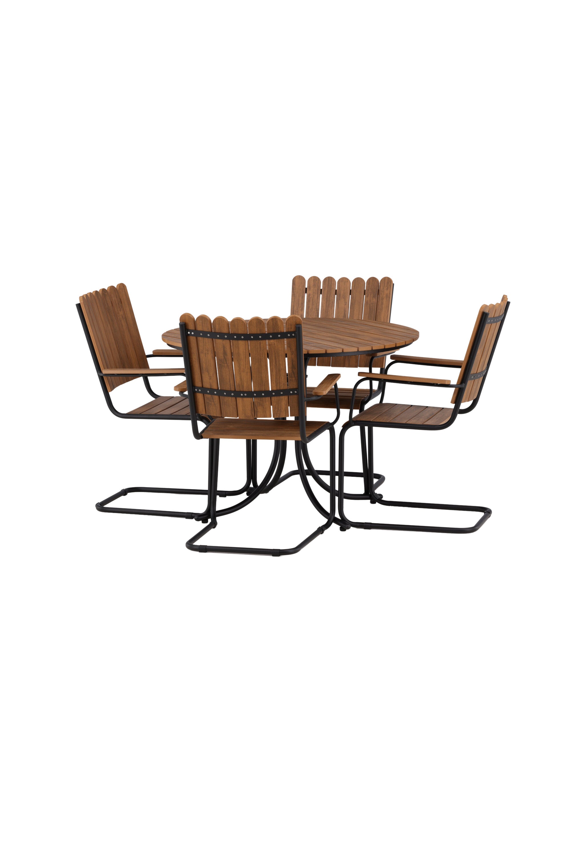 Holmsund Outdoor-Tischset ⌀100cm/4St. in Natur präsentiert im Onlineshop von KAQTU Design AG. Gartentischset ist von Venture Home