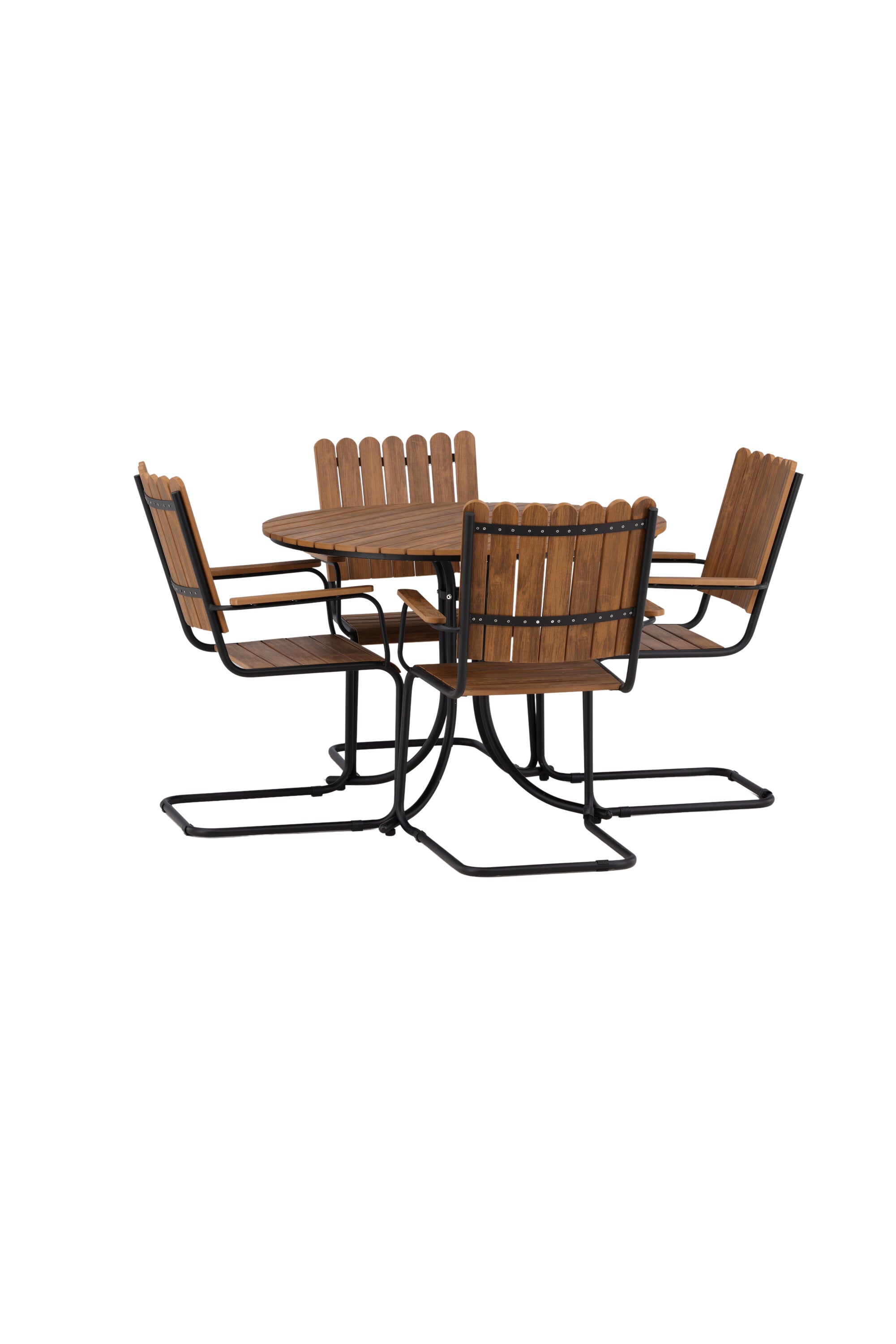 Holmsund Outdoor-Tischset ⌀100cm/4St. in Natur präsentiert im Onlineshop von KAQTU Design AG. Gartentischset ist von Venture Home