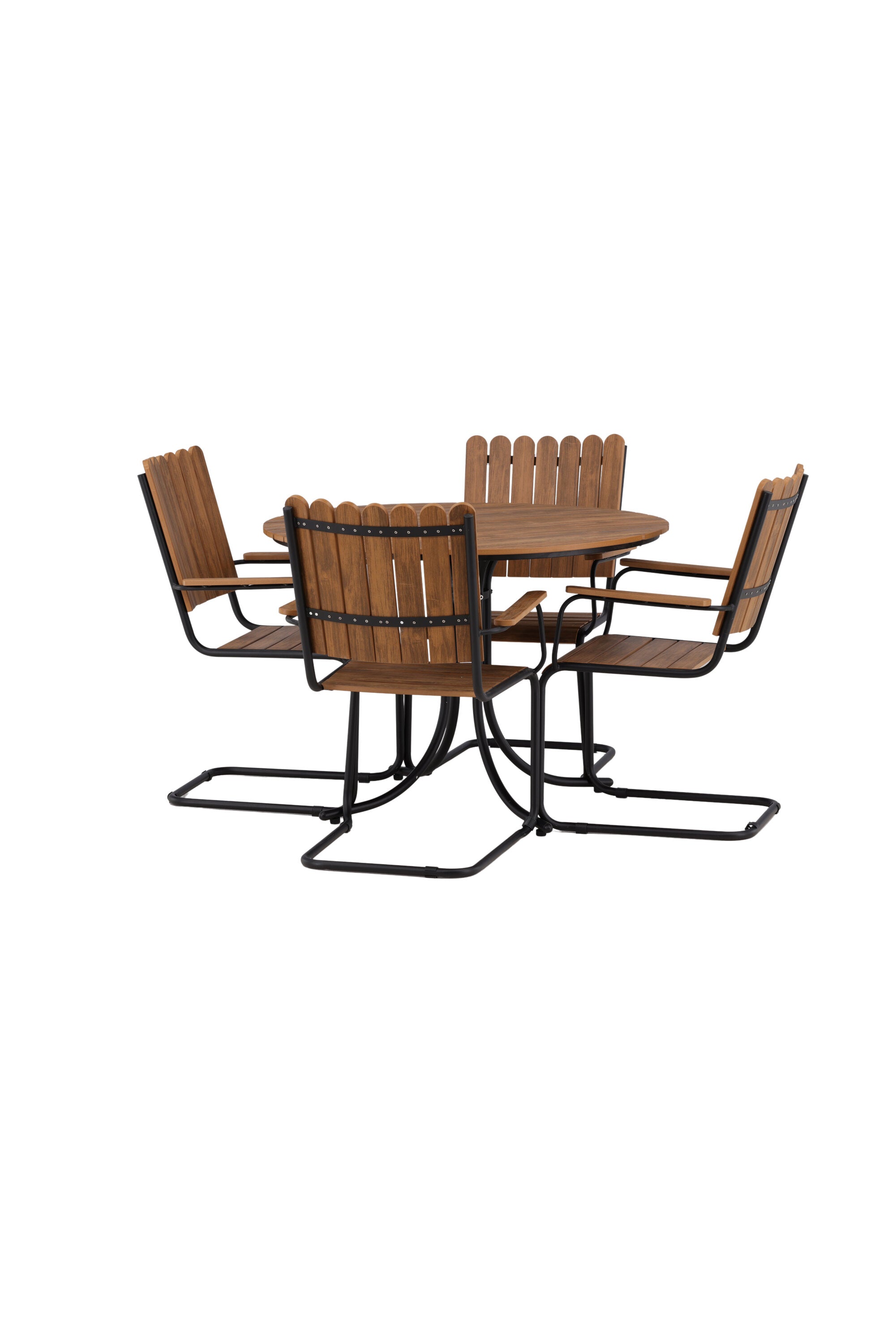 Holmsund Outdoor-Tischset ⌀100cm/4St. in Natur präsentiert im Onlineshop von KAQTU Design AG. Gartentischset ist von Venture Home