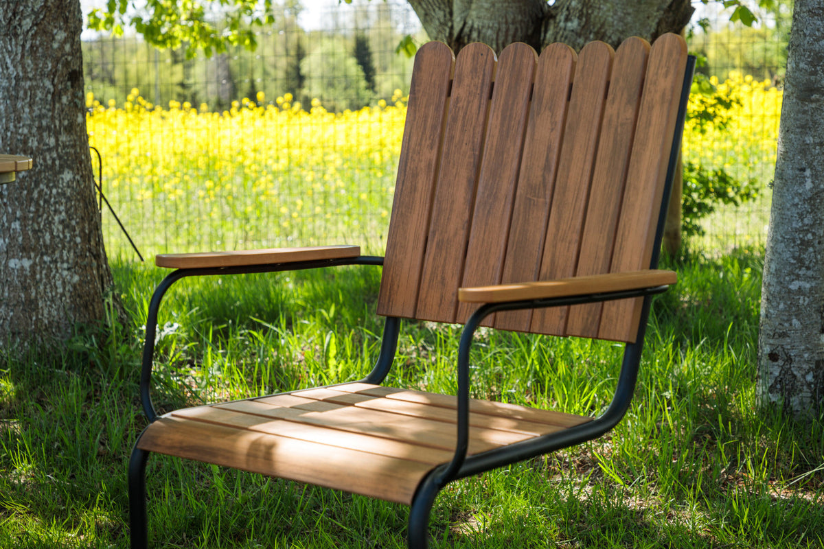 Holmsund Outdoor-Tischset ⌀100cm/4St. in Natur präsentiert im Onlineshop von KAQTU Design AG. Gartentischset ist von Venture Home