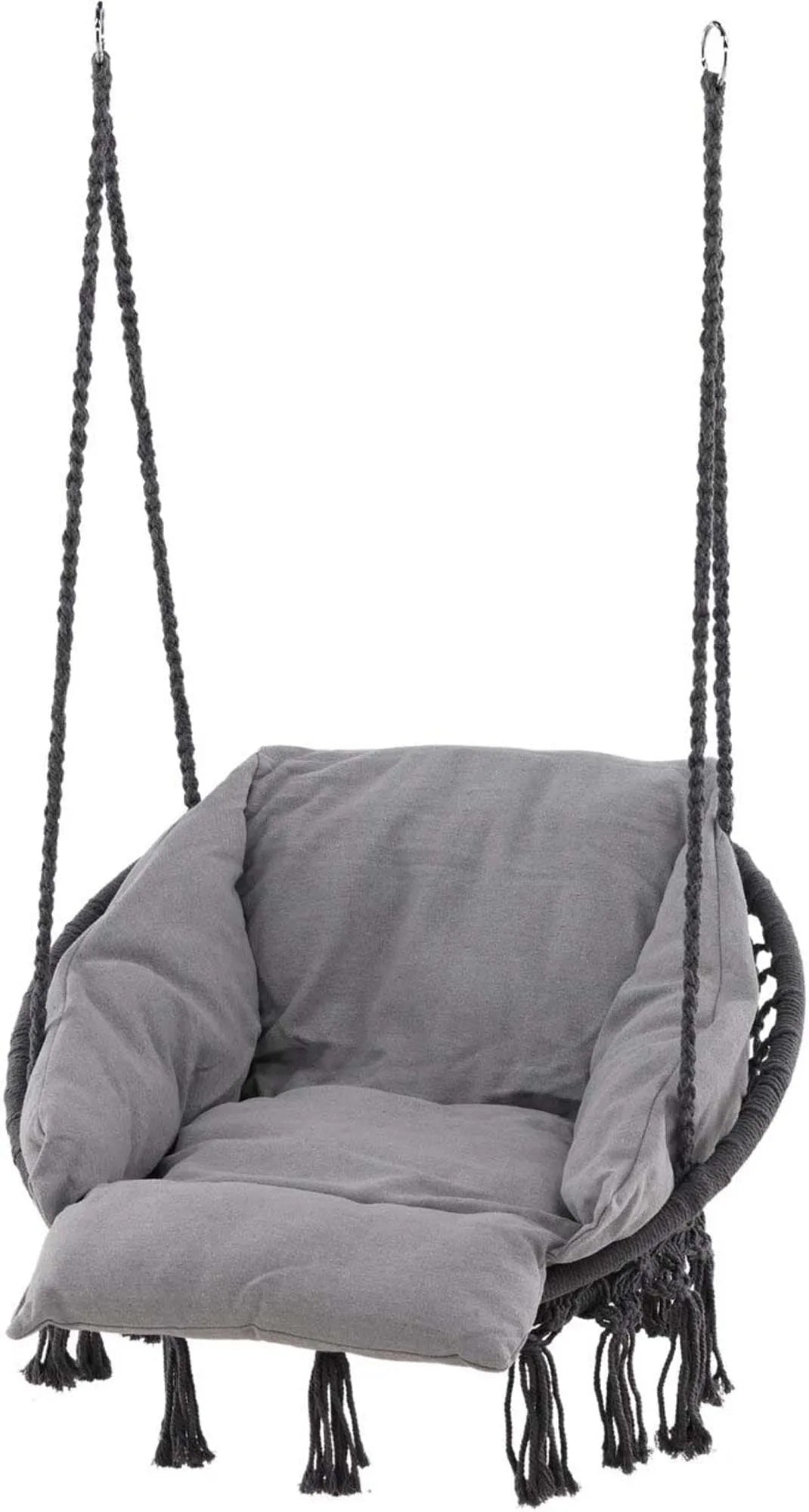 Elegante Hollywoodschaukel für drei, wetterfest und UV-beständig, ideal für Garten und Terrasse.