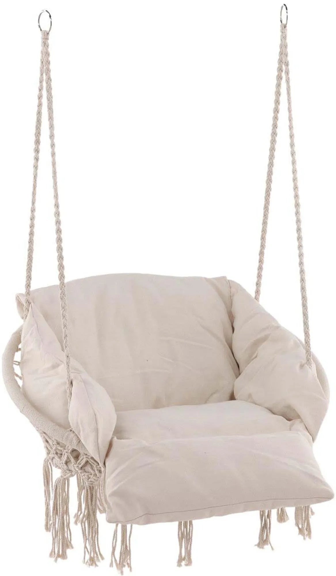 Elegante Hollywoodschaukel für drei, wetterfest und UV-beständig, ideal für Garten und Terrasse.