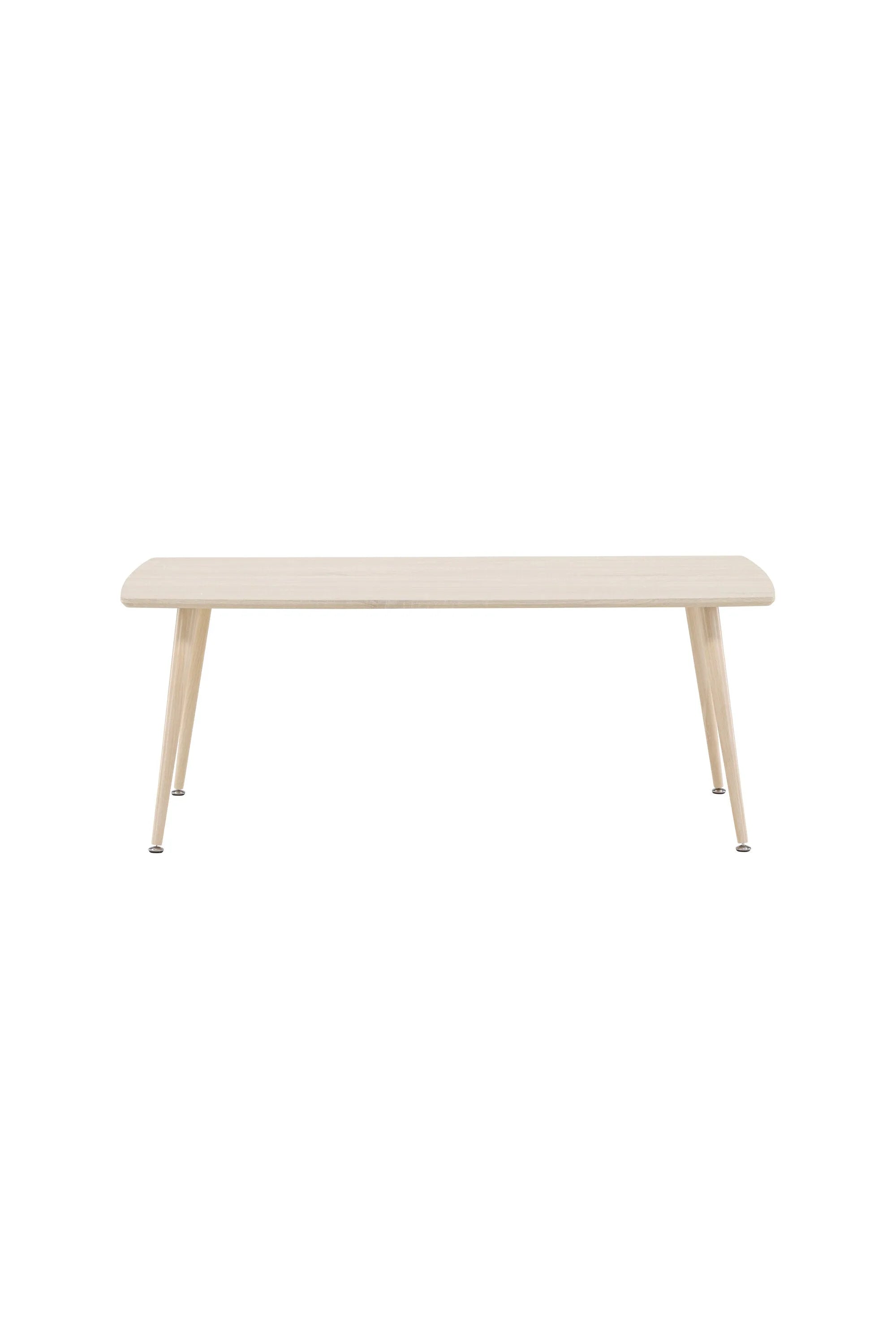 Plaza Sofatisch: Trendiger Couchtisch aus weißem MDF mit Stahlbeinen, 120x70 cm, vielseitig und stilvoll.