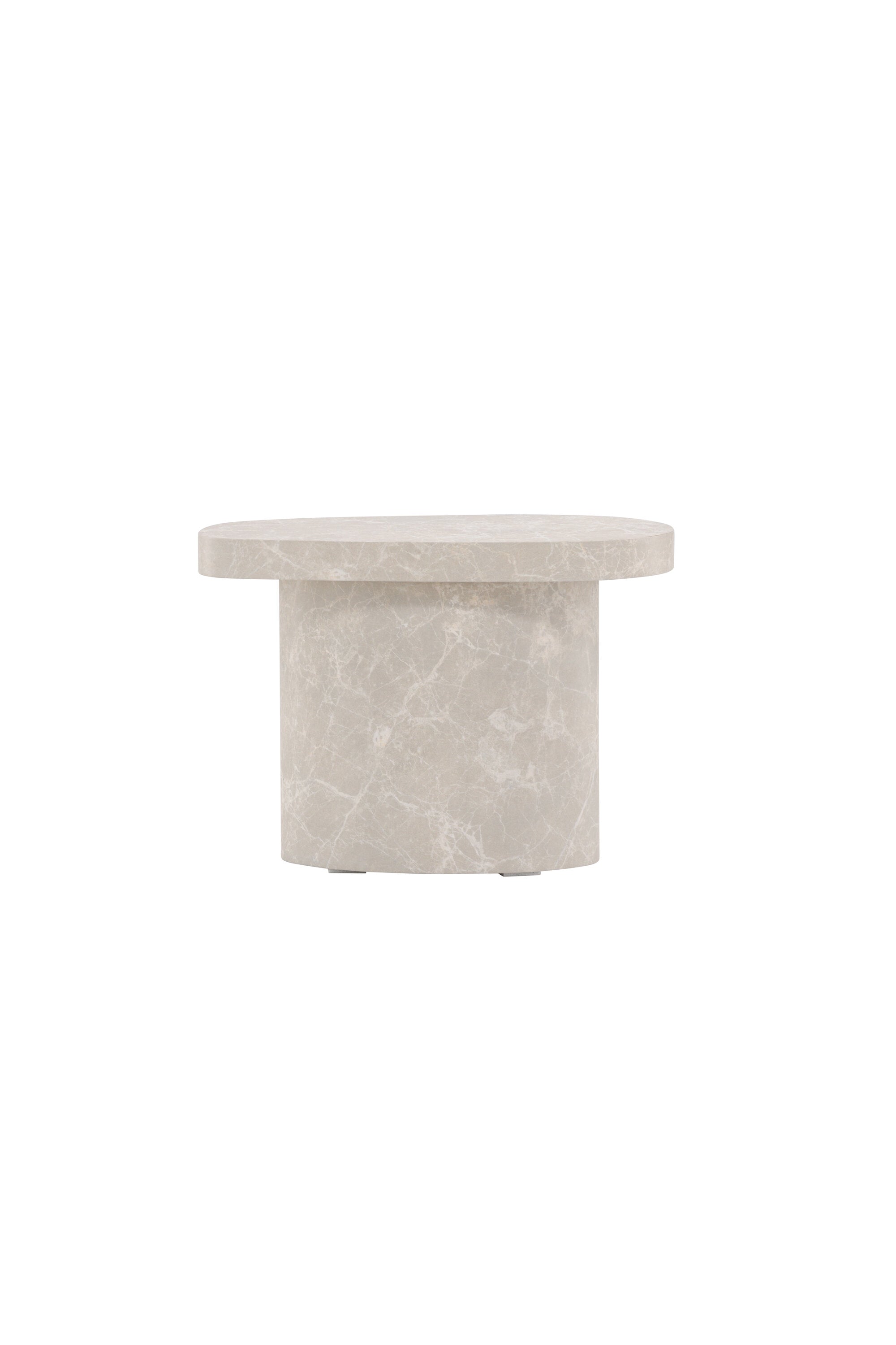 Eleganter Båstad Beistelltisch: modernes Design, hellgraues Beton-Finish, kompakt (30x50 cm), vielseitig und stilvoll.
