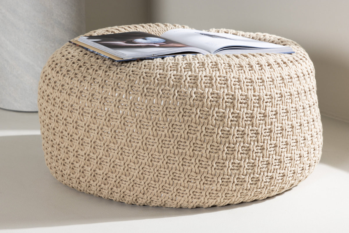Sam Pouf in Beige präsentiert im Onlineshop von KAQTU Design AG. Pouf ist von Venture Home