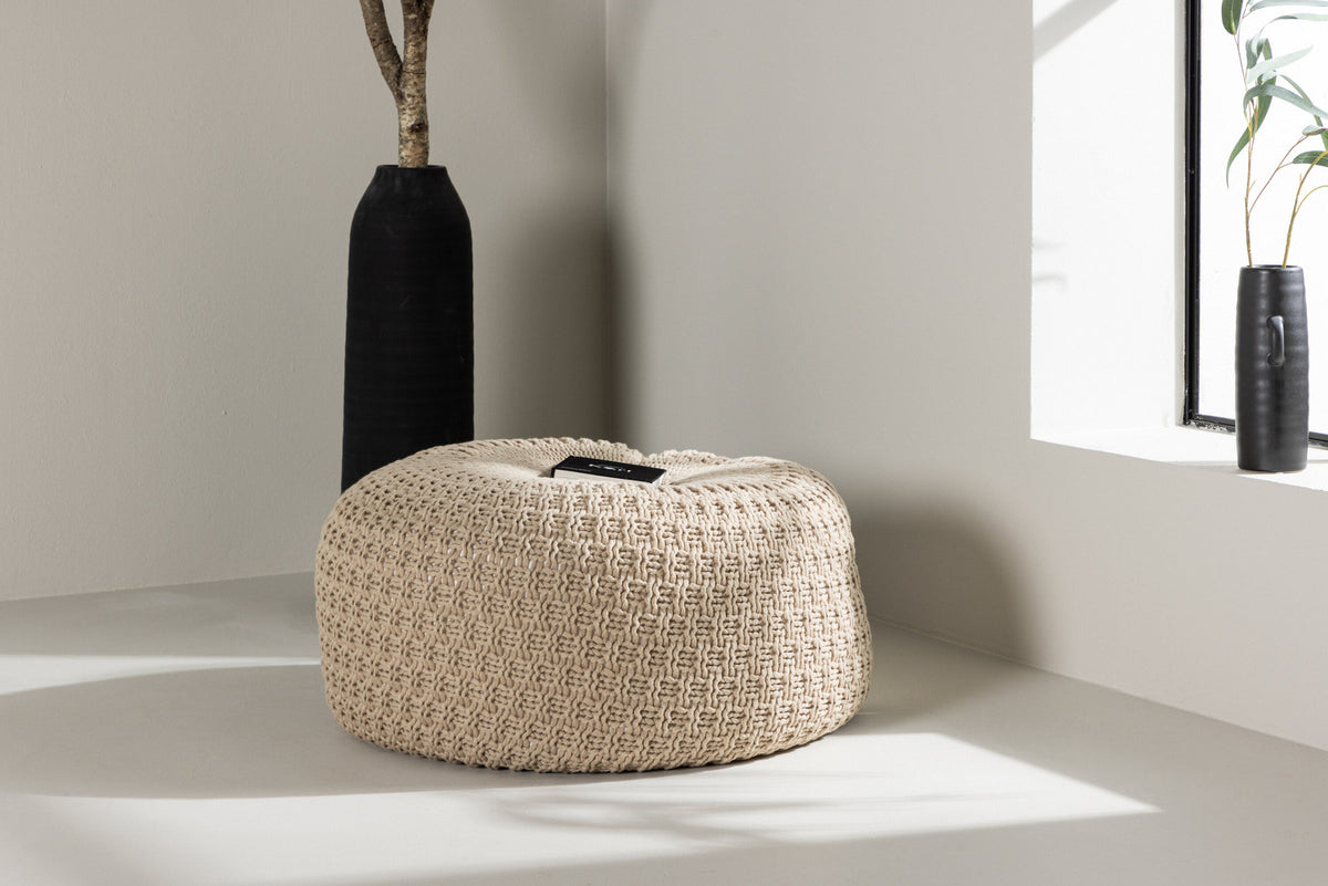 Sam Pouf in Beige präsentiert im Onlineshop von KAQTU Design AG. Pouf ist von Venture Home