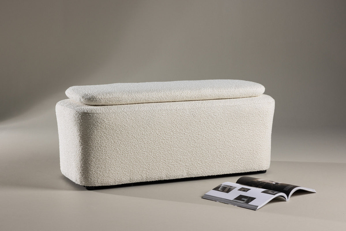 Laurel Ottoman in Schwarz-Weiss präsentiert im Onlineshop von KAQTU Design AG. Ottoman ist von Venture Home