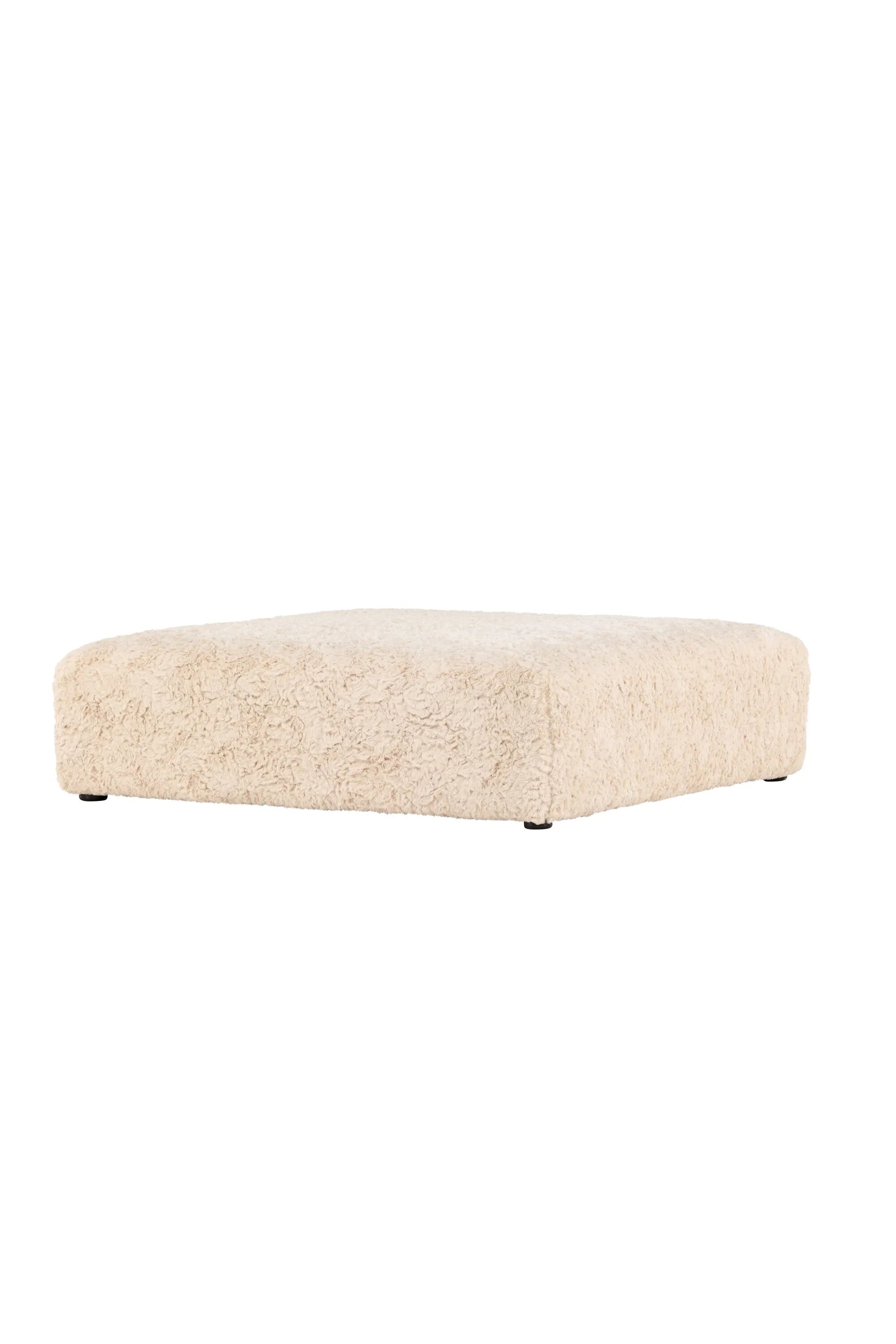 Eleganter Frankie Pouf von Vind in weichem, sandfarbenem Samt.