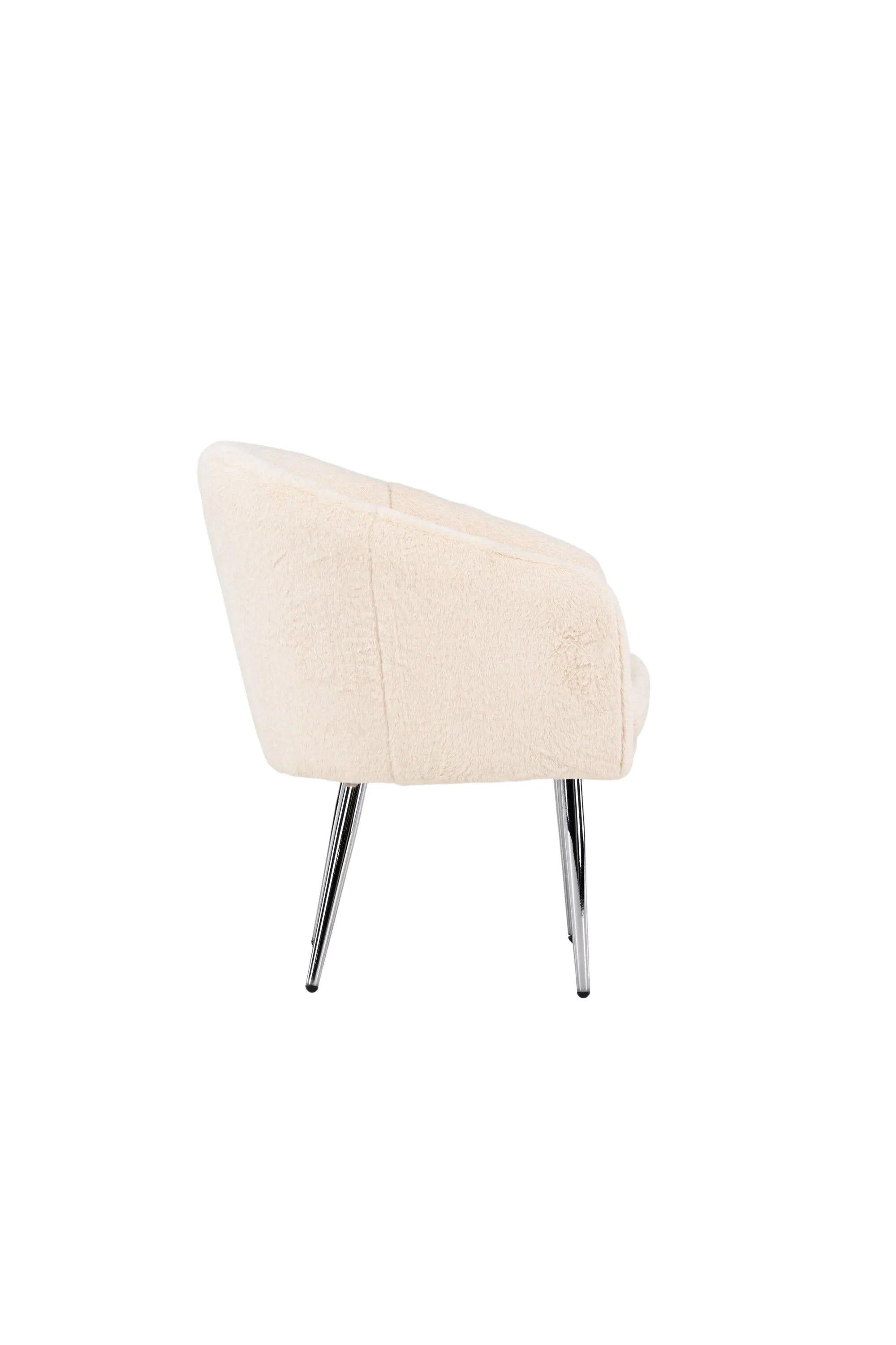 Moderner Sessel in Braun mit Kunstwollstoff, walnussfarbene Stahlbeine, ideal für Wohnzimmer oder Leseecke.