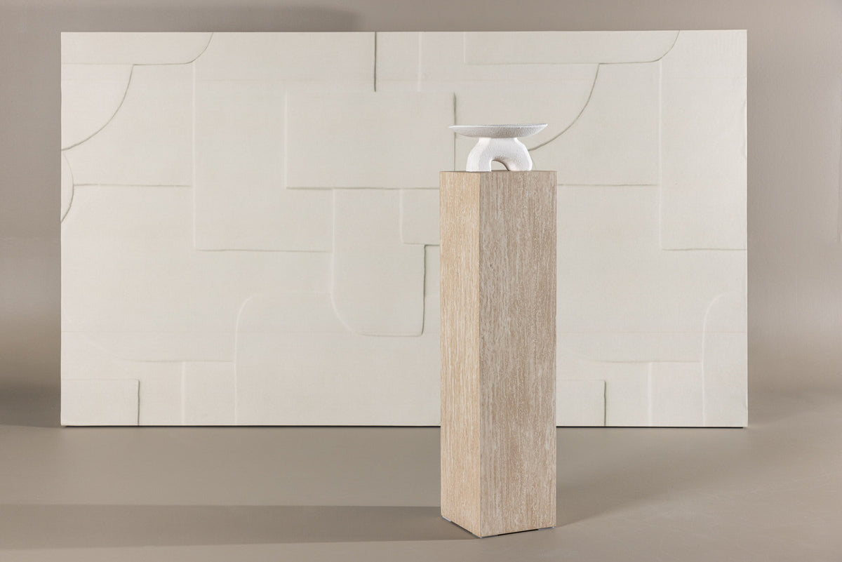 Ramsvik Sockel in Travertine look präsentiert im Onlineshop von KAQTU Design AG. Beistelltisch ist von Vind