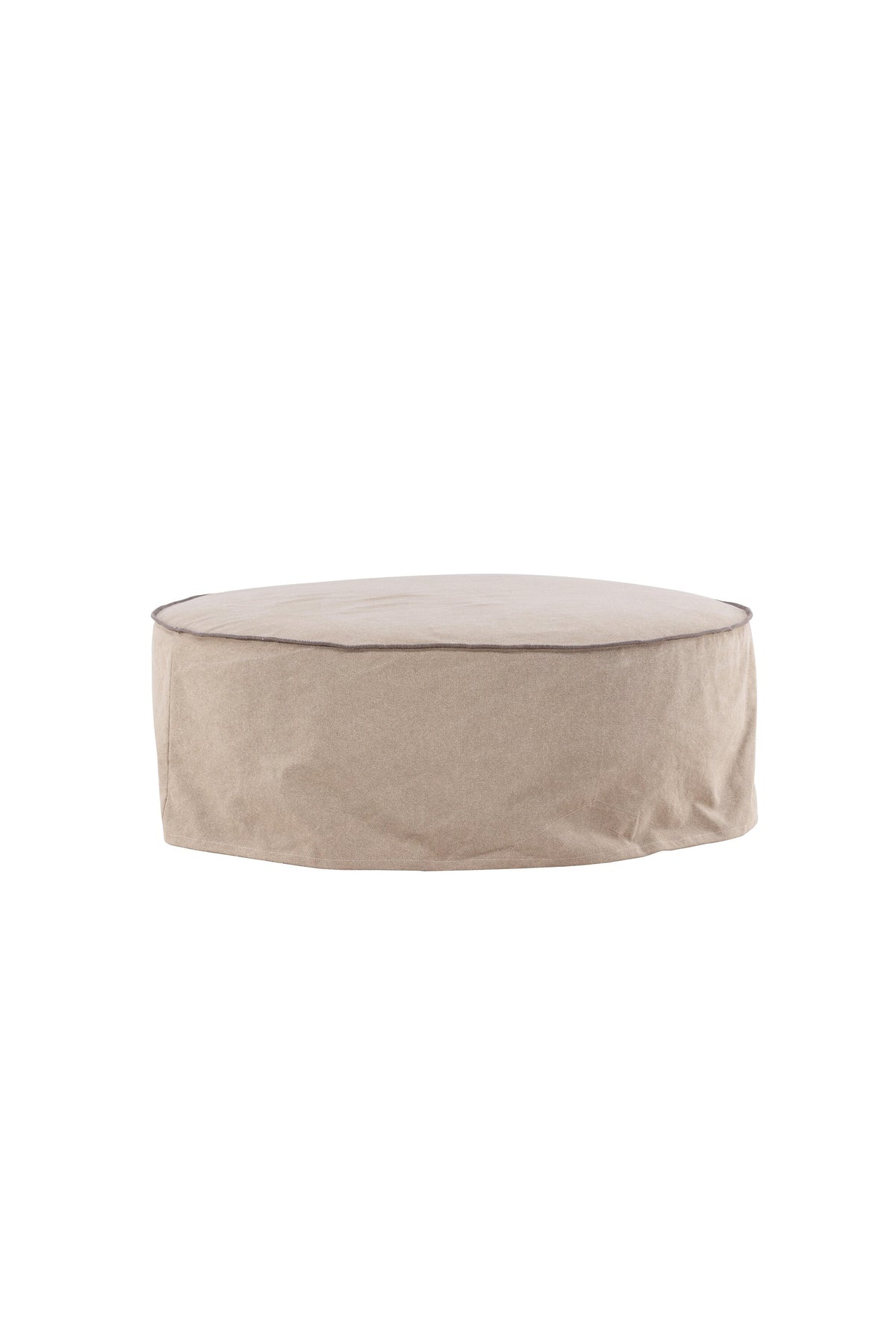 Vindö Ottoman ⌀101  in Brown Linen präsentiert im Onlineshop von KAQTU Design AG. Ottoman ist von Vind