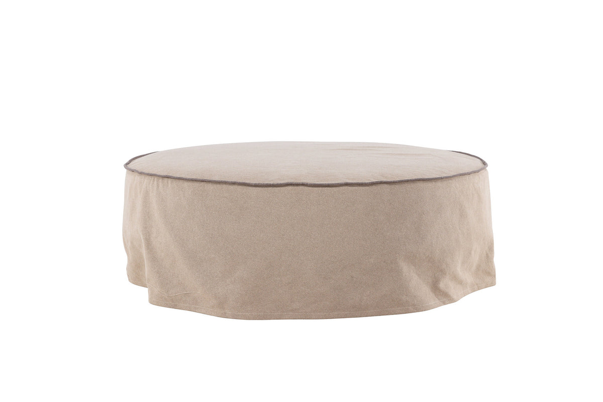 Vindö Ottoman ⌀101 in Brown Linen präsentiert im Onlineshop von KAQTU Design AG. Ottoman ist von Vind