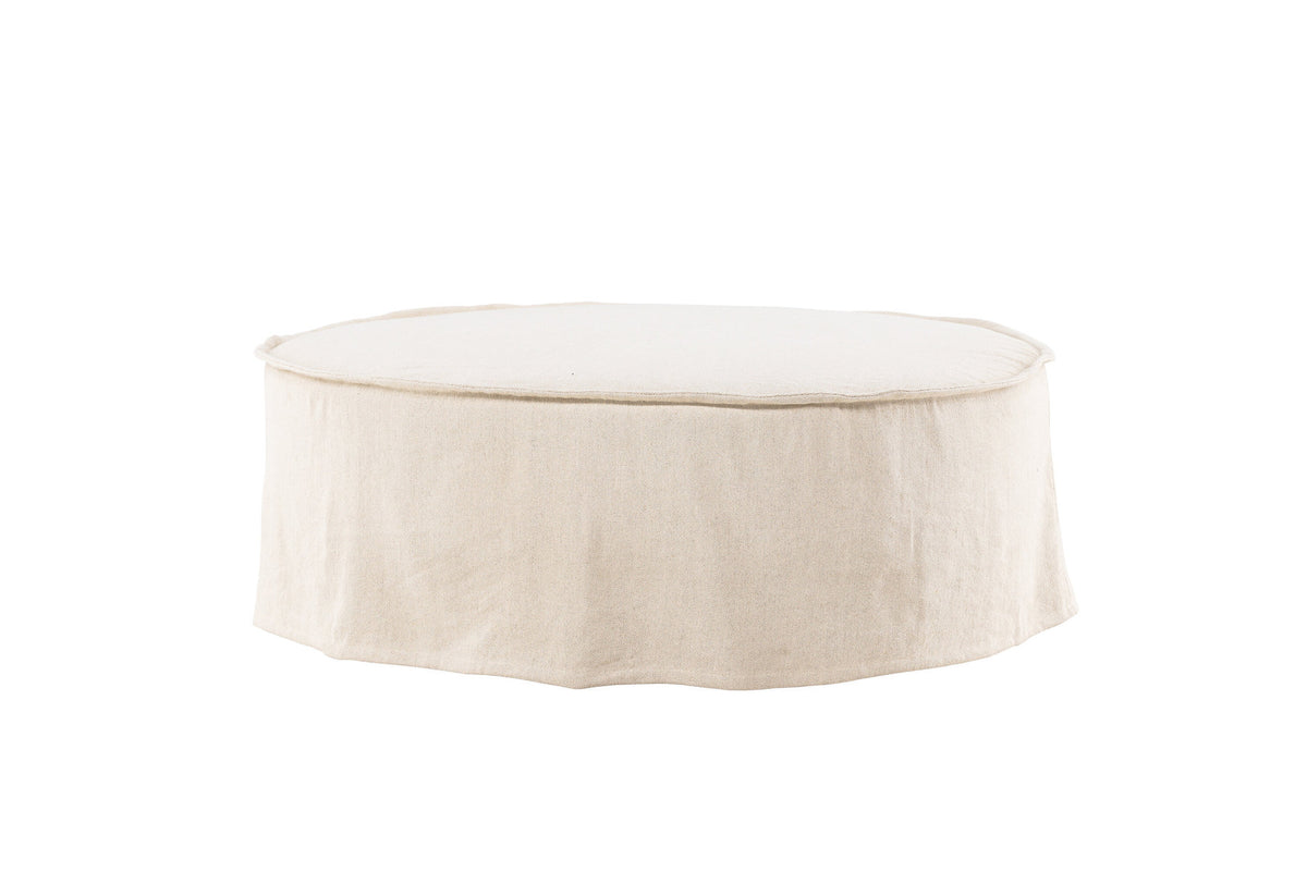 Vindö Ottoman ⌀101 in Beige Linen präsentiert im Onlineshop von KAQTU Design AG. Ottoman ist von Vind