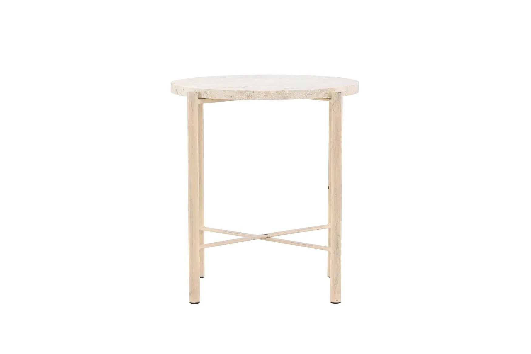 Stilvoller Sandhamn Sofatisch von Vind: Robustes, pulverbeschichtetes Eisen, zeitloses Design, ideal für Innen- und Außenbereiche.