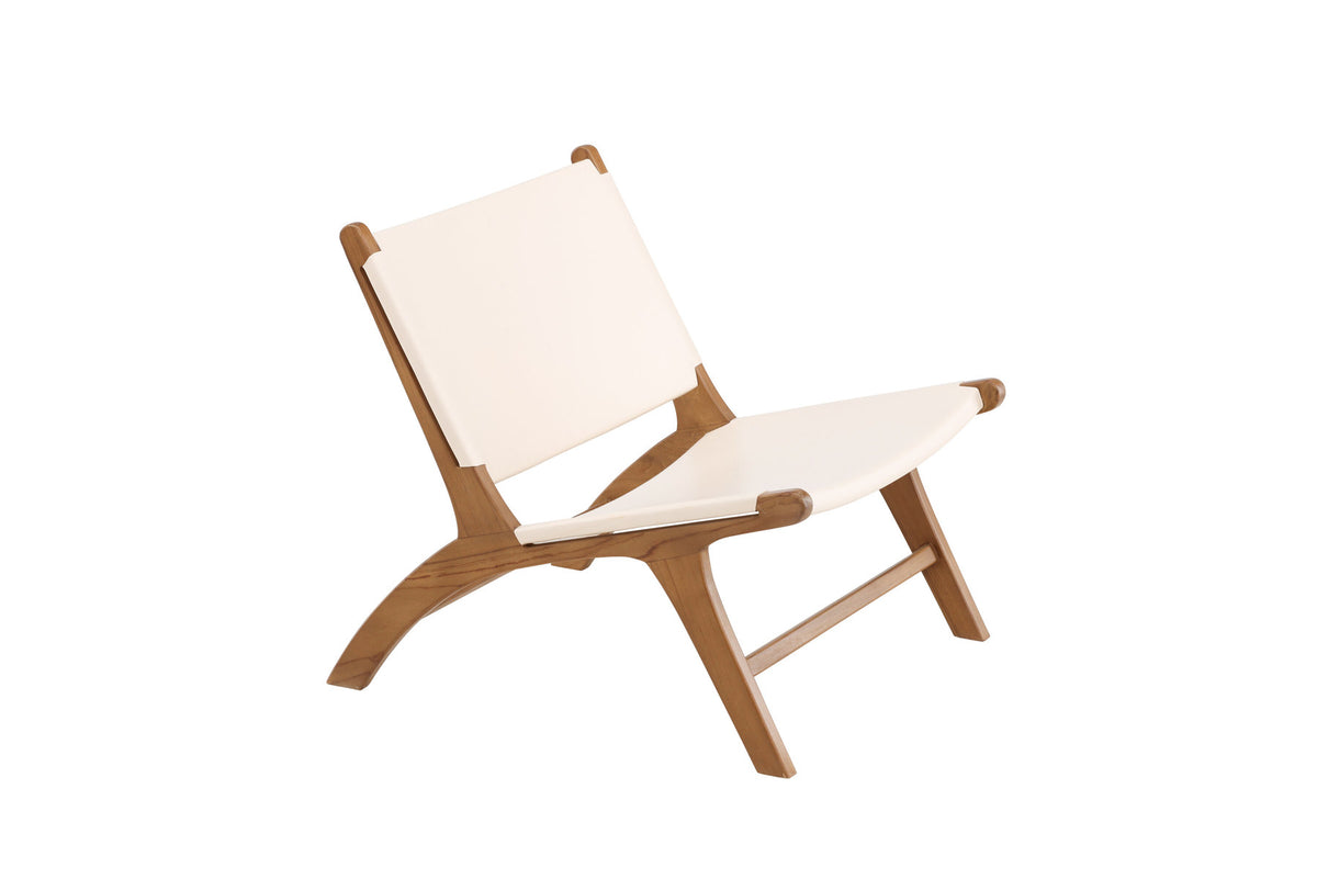 Rike Lounge Chair in Teak / Cream PU Leather präsentiert im Onlineshop von KAQTU Design AG. Sessel ist von Vind