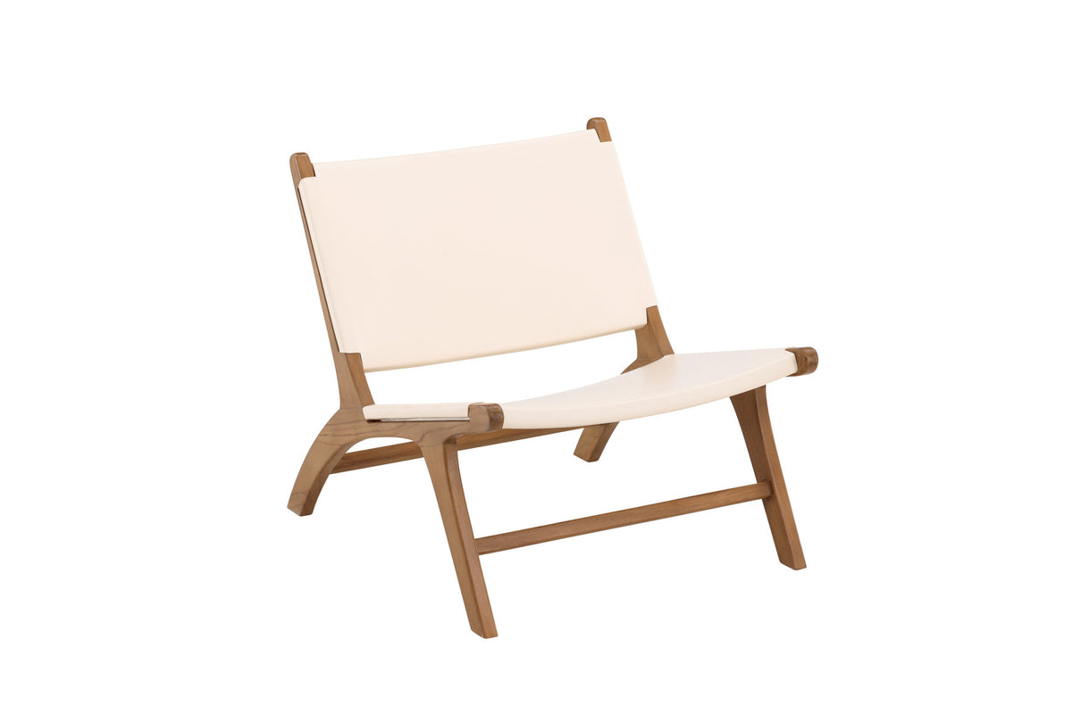Rike Lounge Chair in Teak / Cream PU Leather präsentiert im Onlineshop von KAQTU Design AG. Sessel ist von Vind