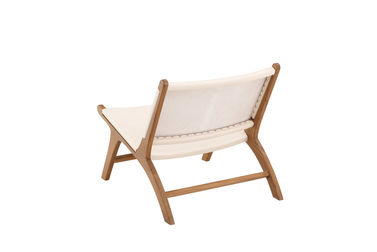 Rike Lounge Chair in Teak / Cream PU Leather präsentiert im Onlineshop von KAQTU Design AG. Sessel ist von Vind