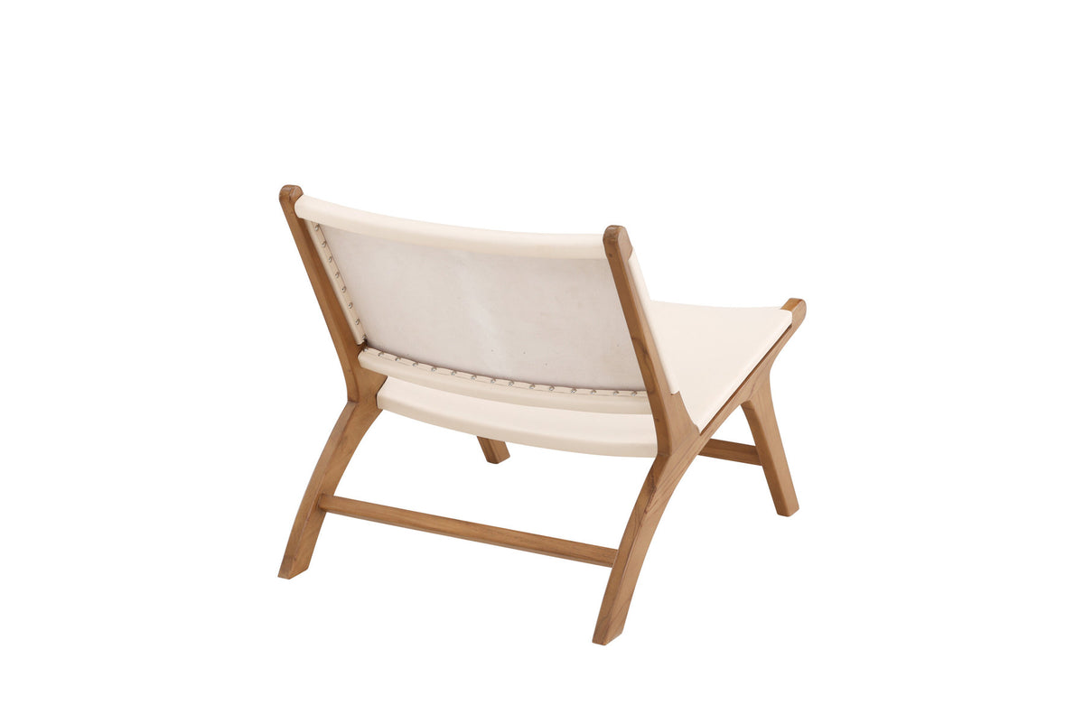 Rike Lounge Chair in Teak / Cream PU Leather präsentiert im Onlineshop von KAQTU Design AG. Sessel ist von Vind