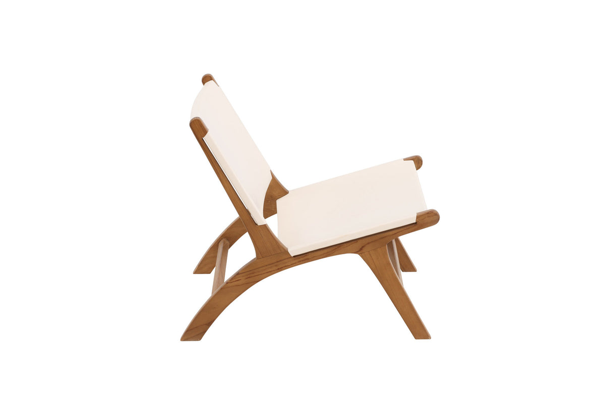 Rike Lounge Chair in Teak / Cream PU Leather präsentiert im Onlineshop von KAQTU Design AG. Sessel ist von Vind